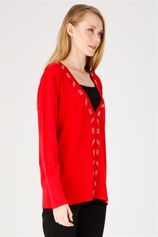 Женский трикотаж Кардиган красный