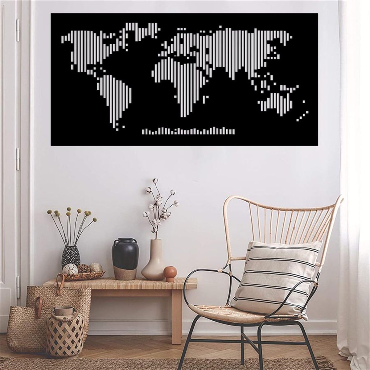 Carte Du Monde-8 Décoration Murale Metallique