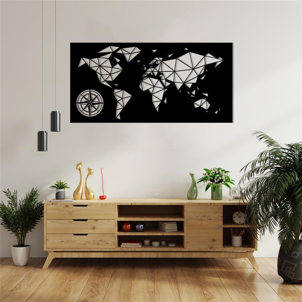 Carte Du Monde-9 Décoration Murale Metallique
