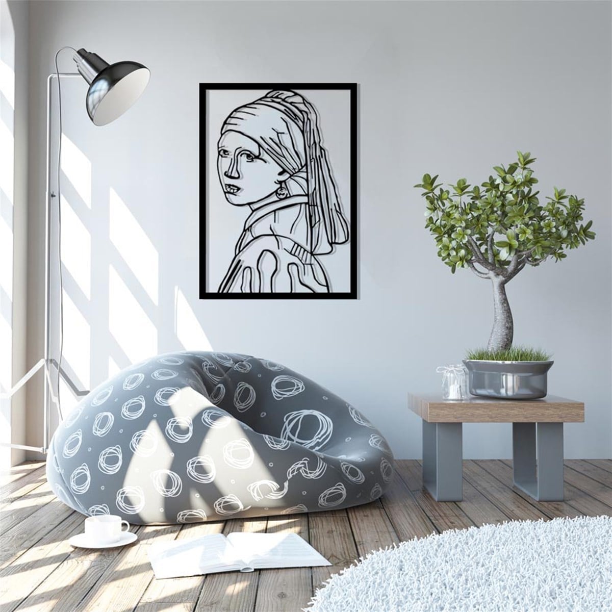 Girl With a Pearl Earring Décoration Murale Metallique