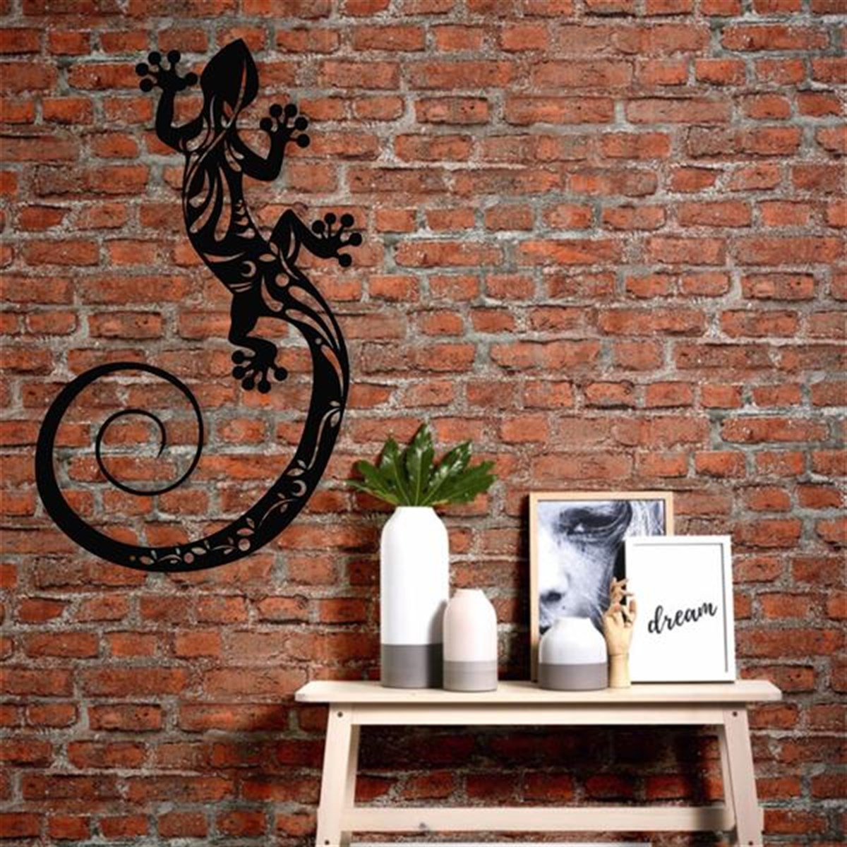 Lizard Décoration Murale en Métal