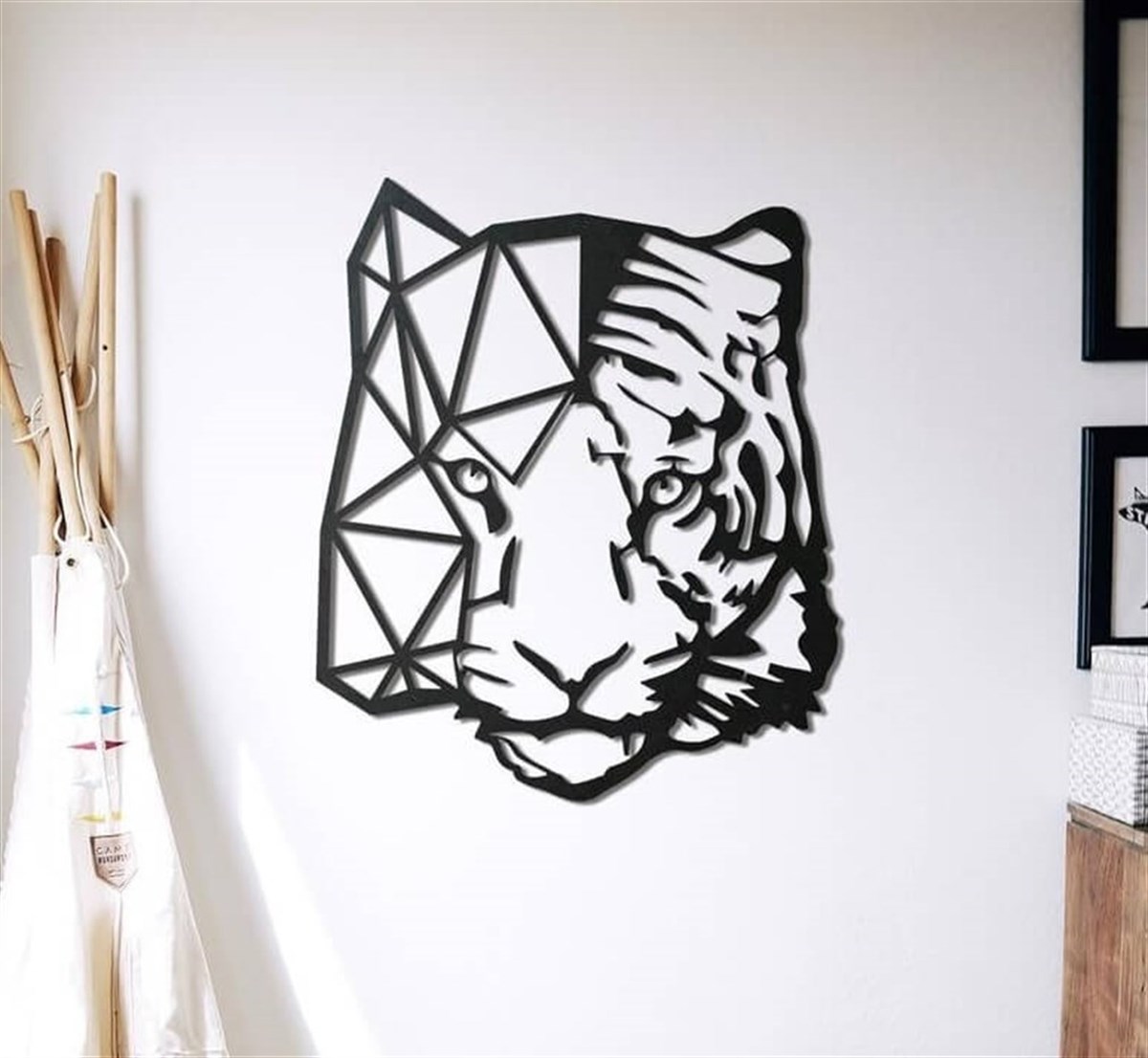 Tiger Décoration Murale en Métal