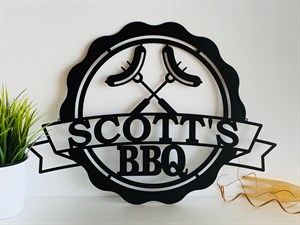 Kişiye Özel Barbekü İsimlik Metal Duvar Dekoru