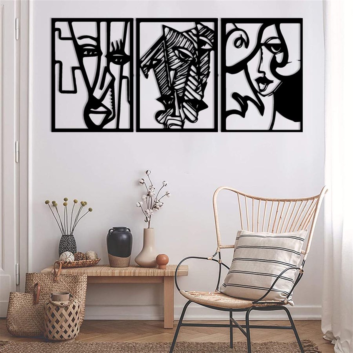 3 Piéces Moderne Décoration Murale Metallique