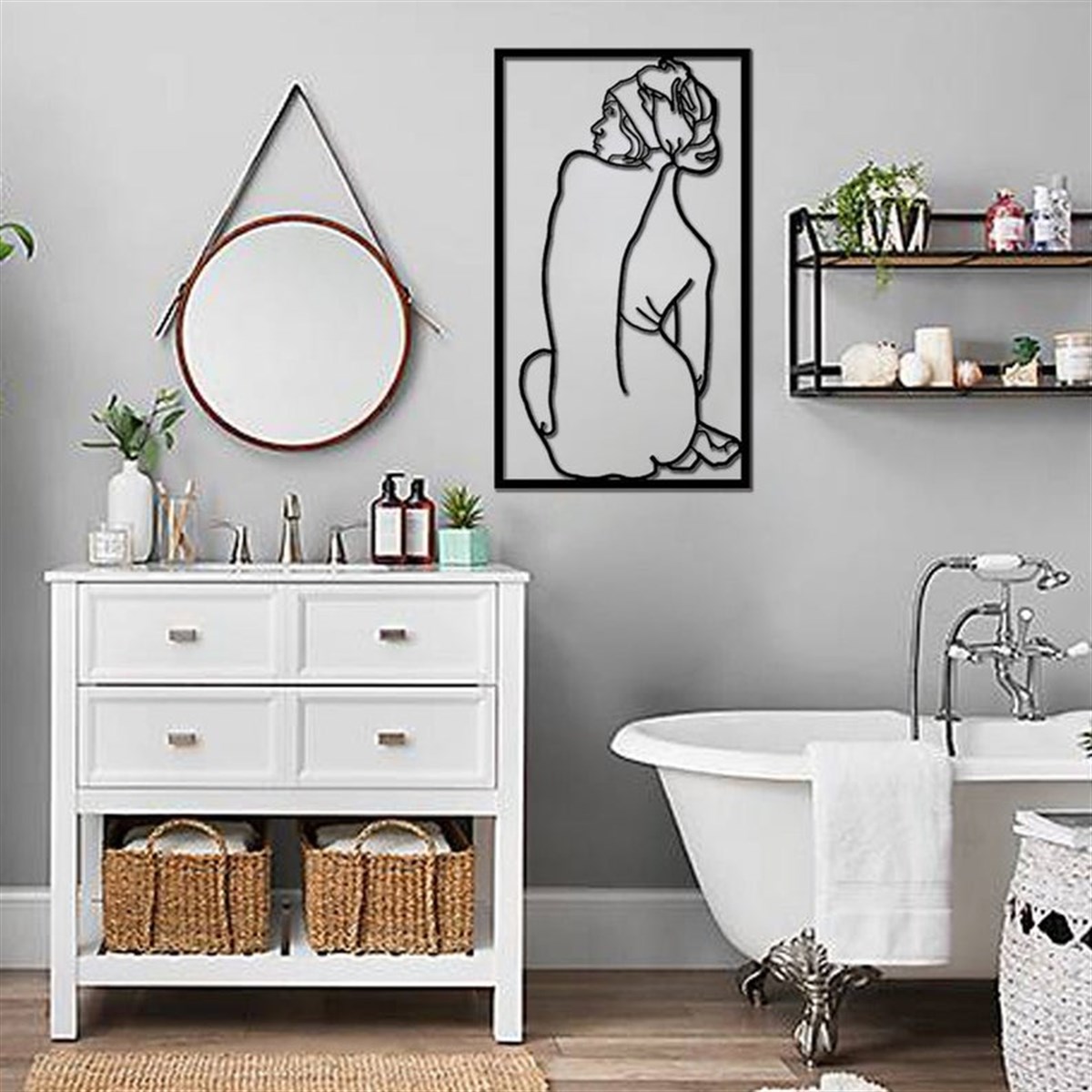 Bathroom Décoration Murale Metallique