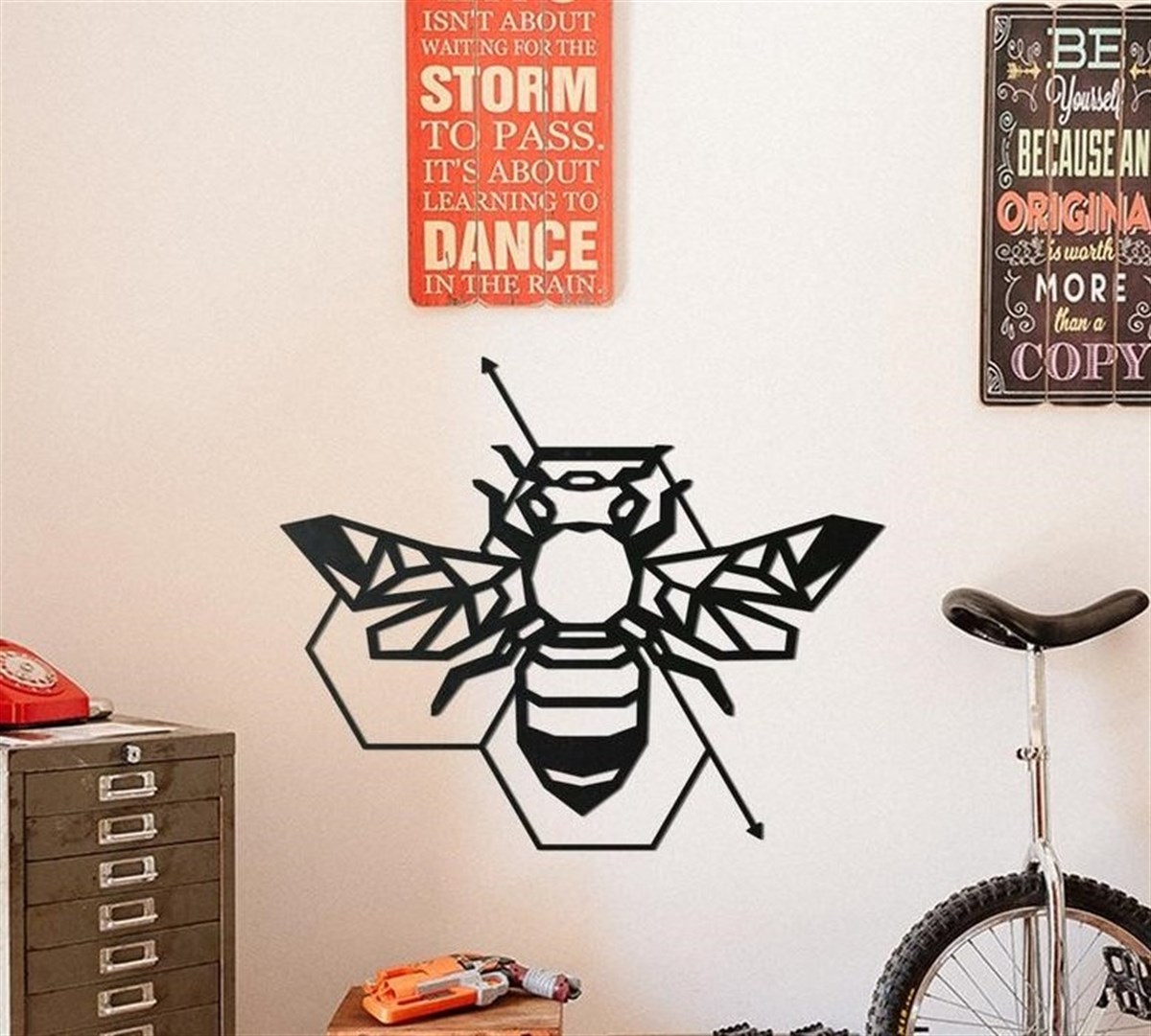 Bee Décoration Murale en Métal