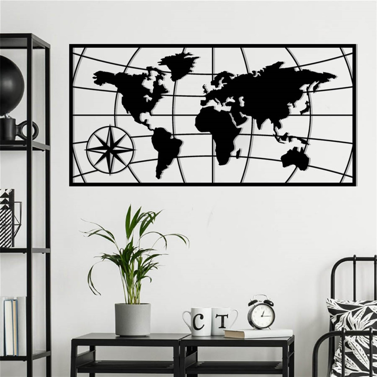 Carte Du Monde-10 Décoration Murale Metallique