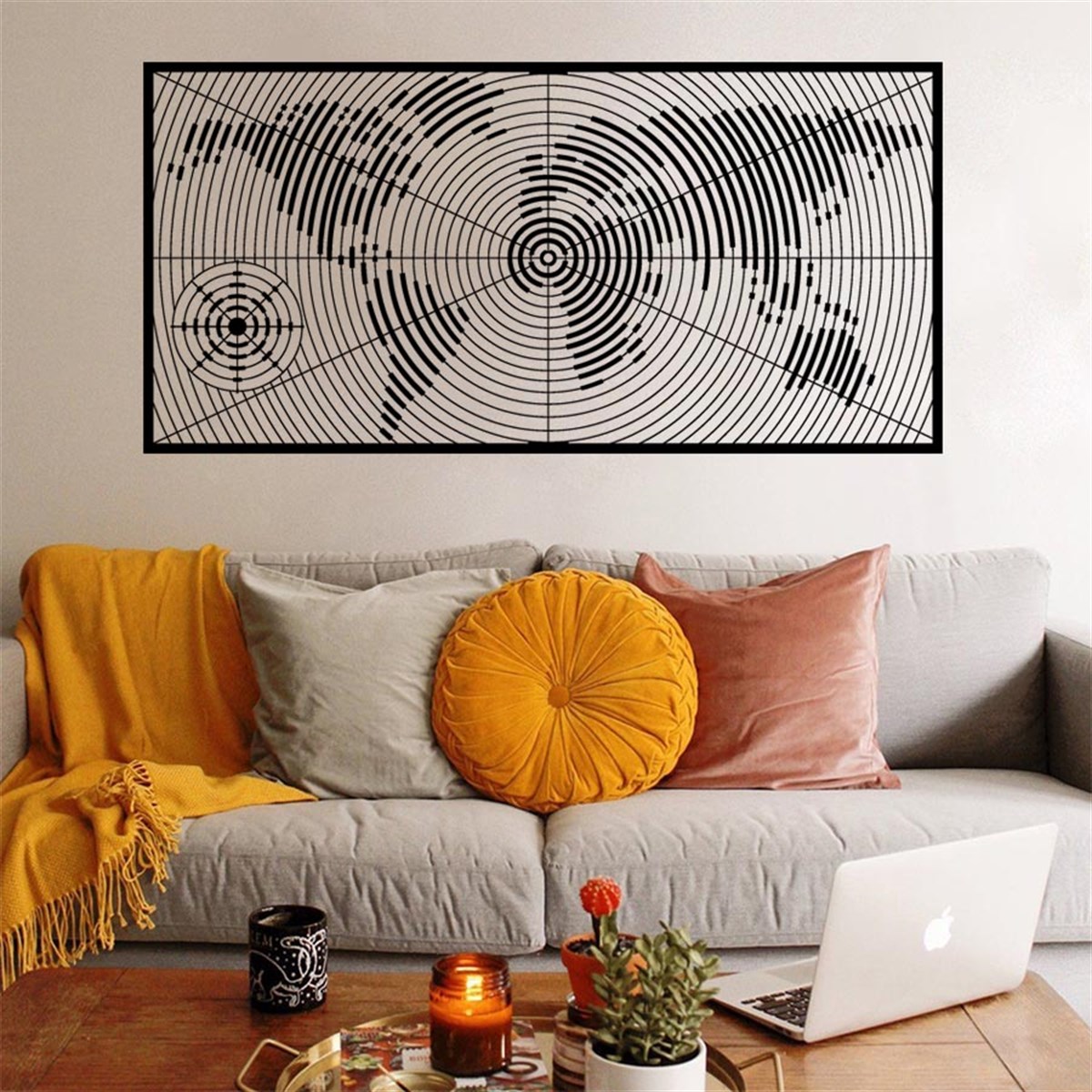 Carte Du Monde-12 Décoration Murale Metallique