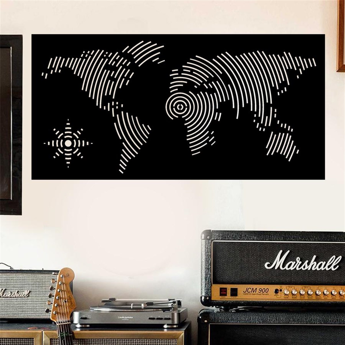 Carte Du Monde-13 Décoration Murale Metallique