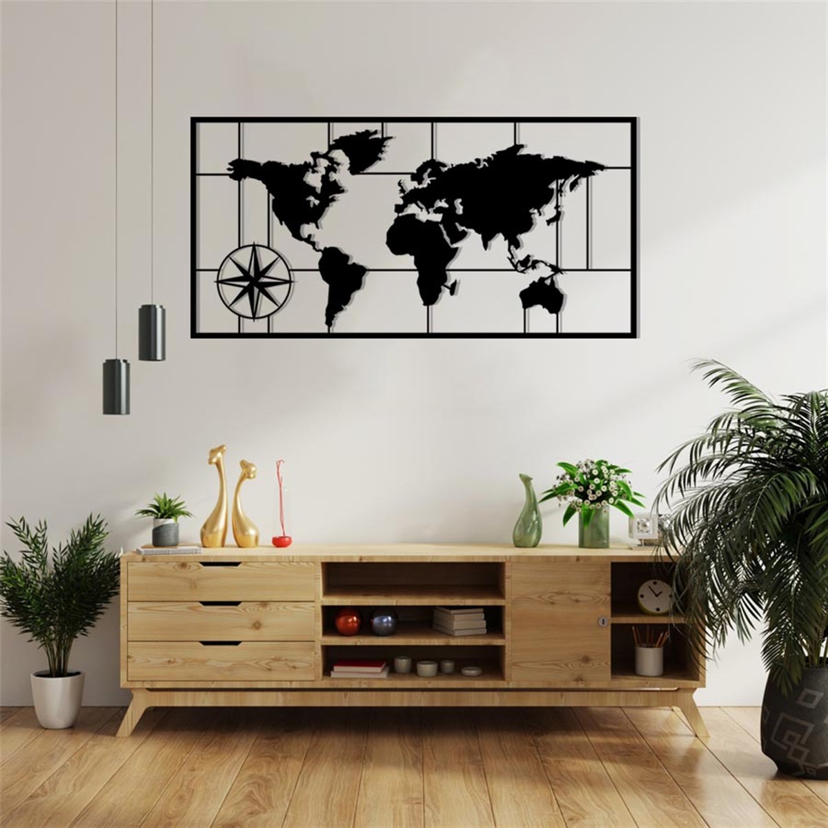 Carte Du Monde-14 Décoration Murale Metallique