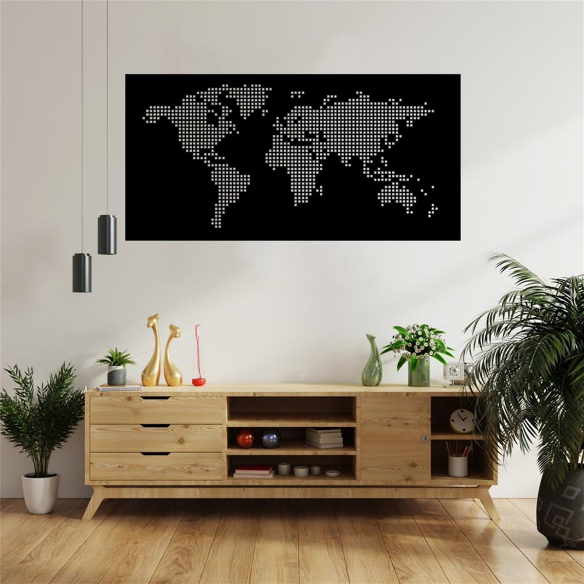 Carte Du Monde-15 Décoration Murale Metallique