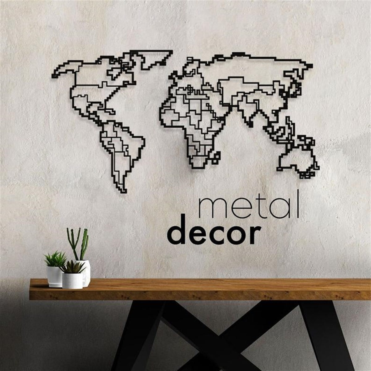 Carte Du Monde-18 Décoration Murale Metallique