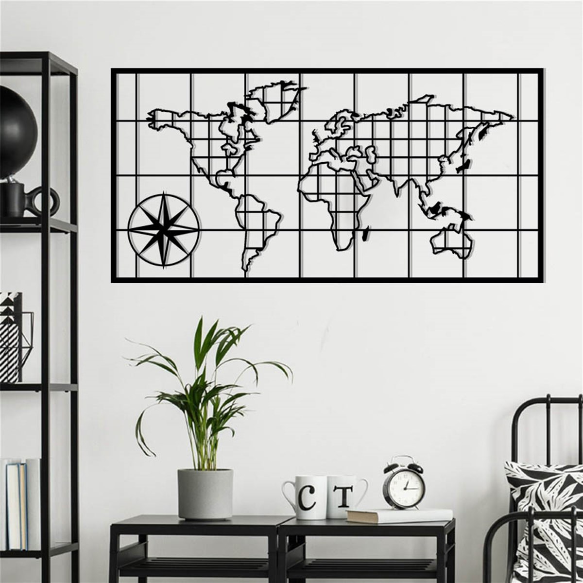 Carte Du Monde-5 Décoration Murale Metallique