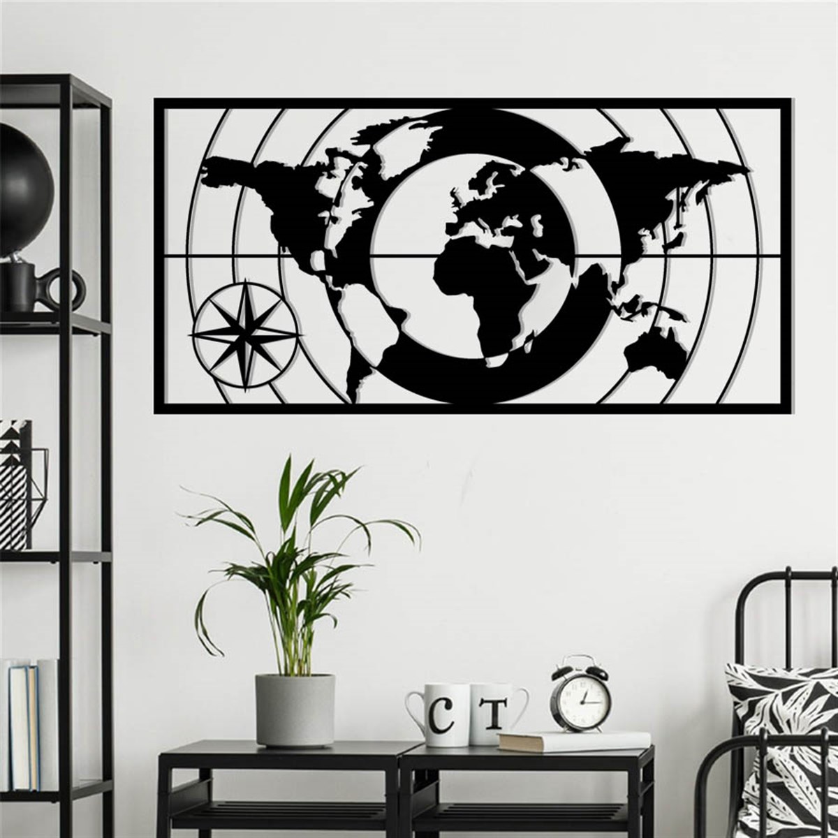 Carte Du Monde-7 Décoration Murale Metallique