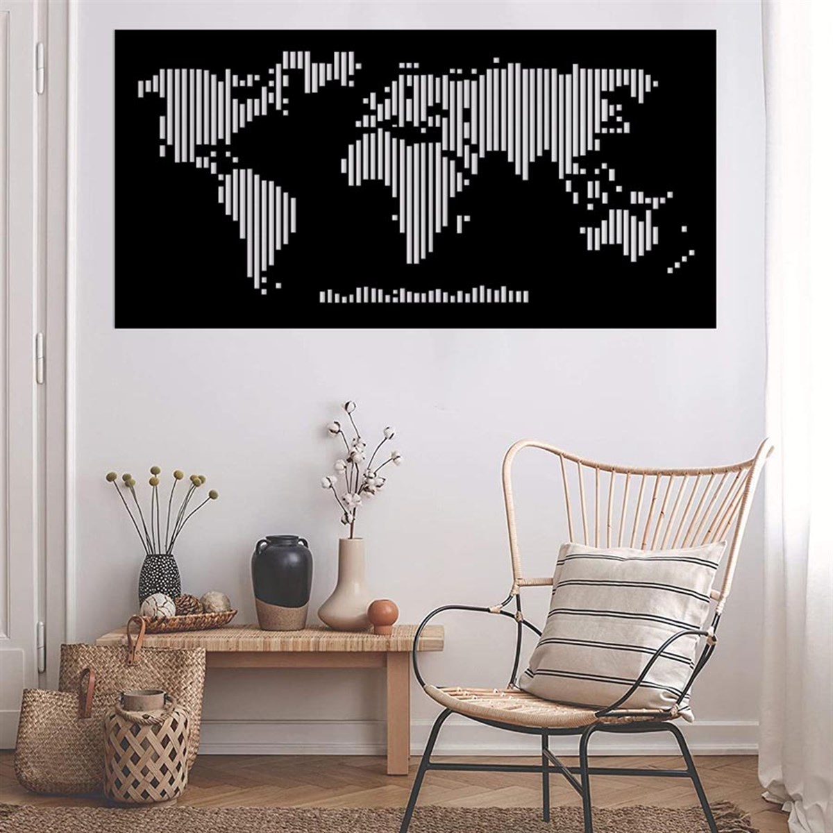 Carte Du Monde-8 Décoration Murale Metallique