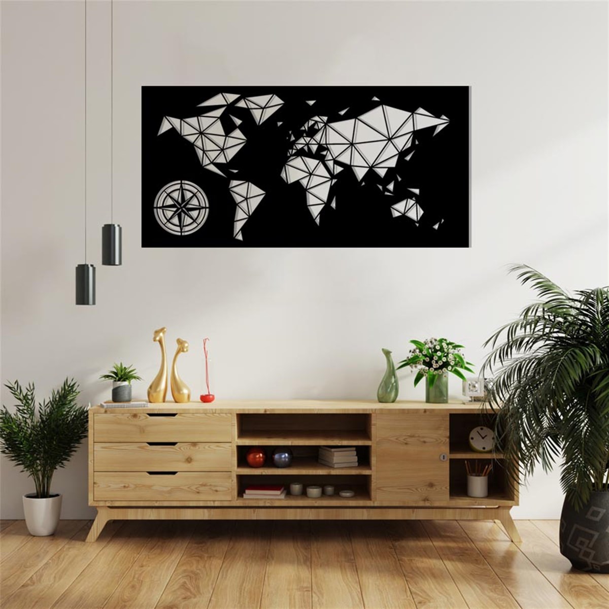 Carte Du Monde-9 Décoration Murale Metallique