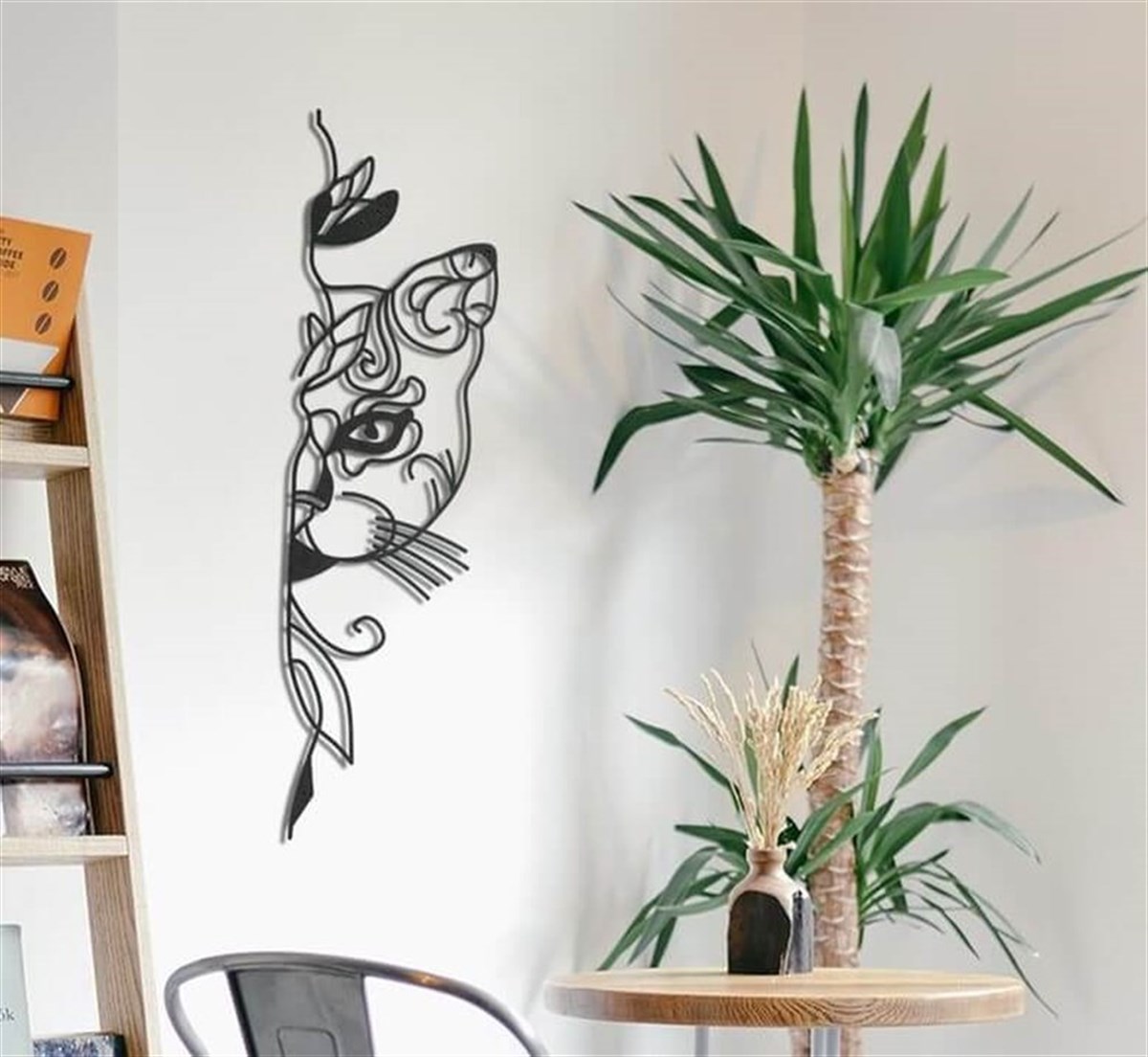 Cat Décoration Murale en Métal