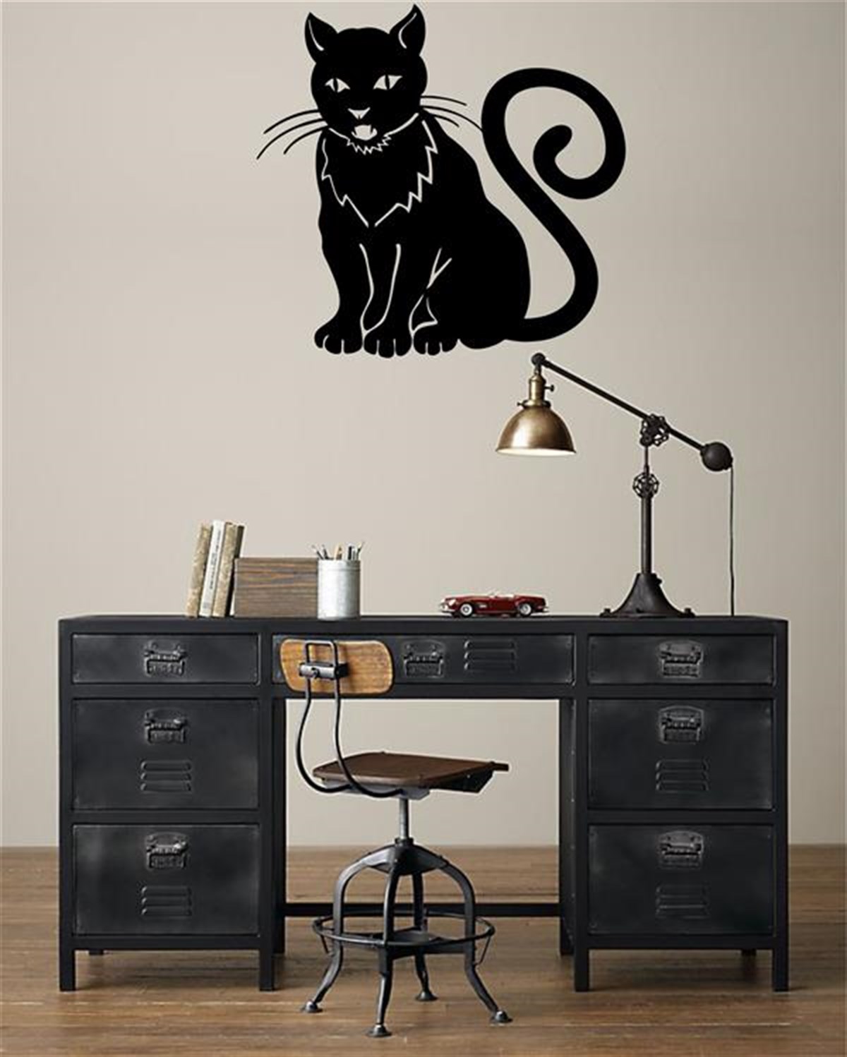 Cat Silhouette Décoration Murale en Métal