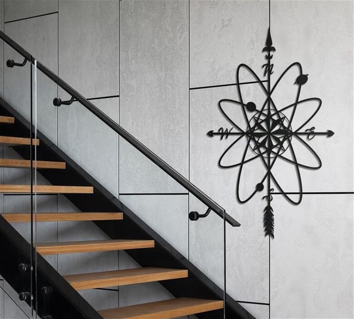 Compass Décoration Murale en Métal