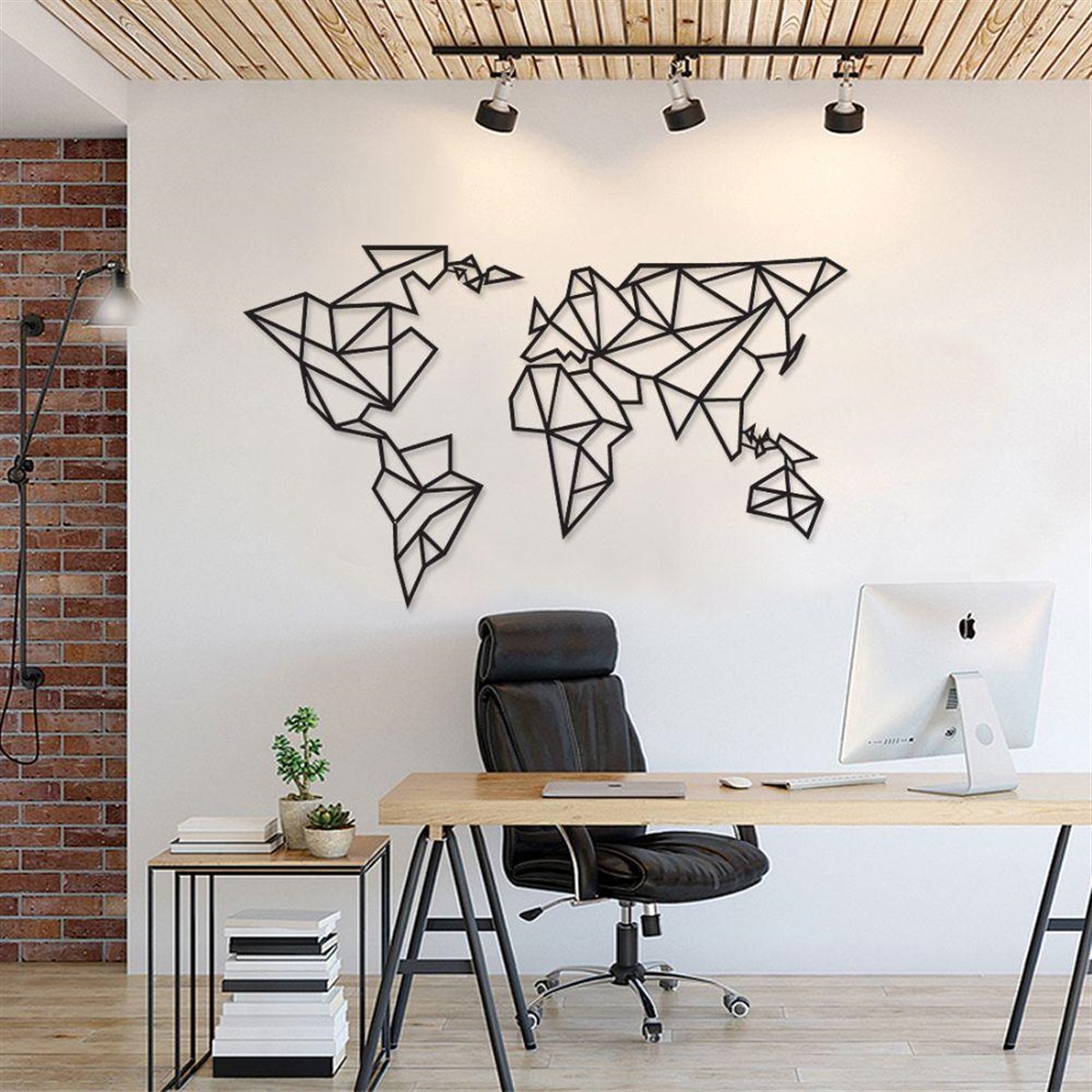 Cubic World Décoration Murale en Métal