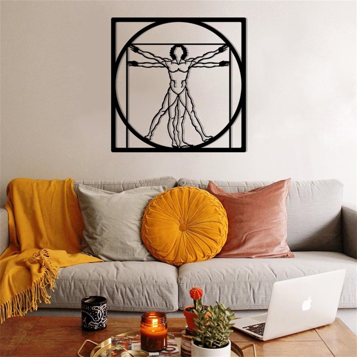 Da Vinci Homme Décoration Murale Metallique