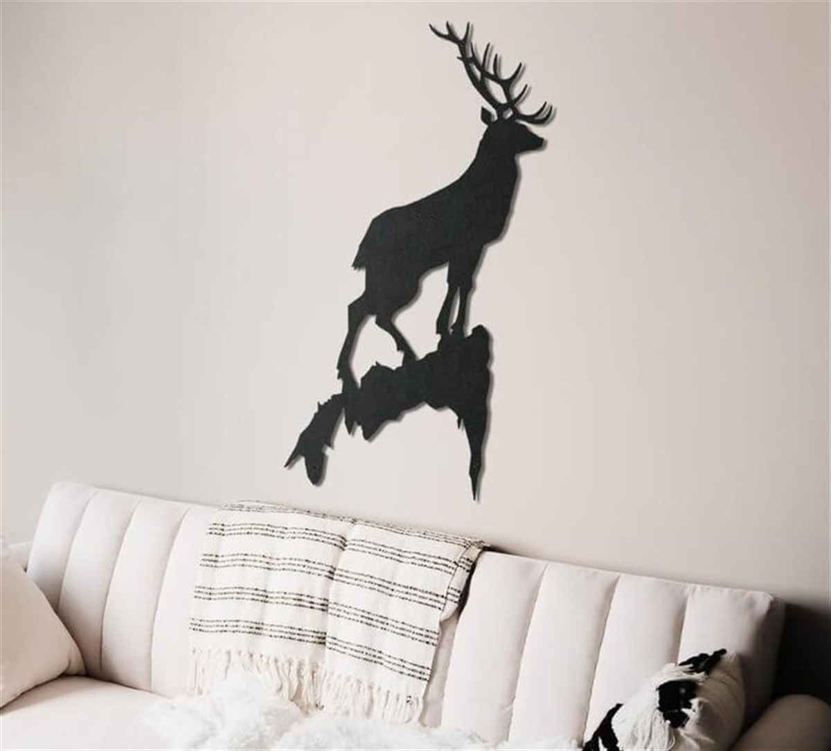 Deer 5 Décoration Murale en Métal