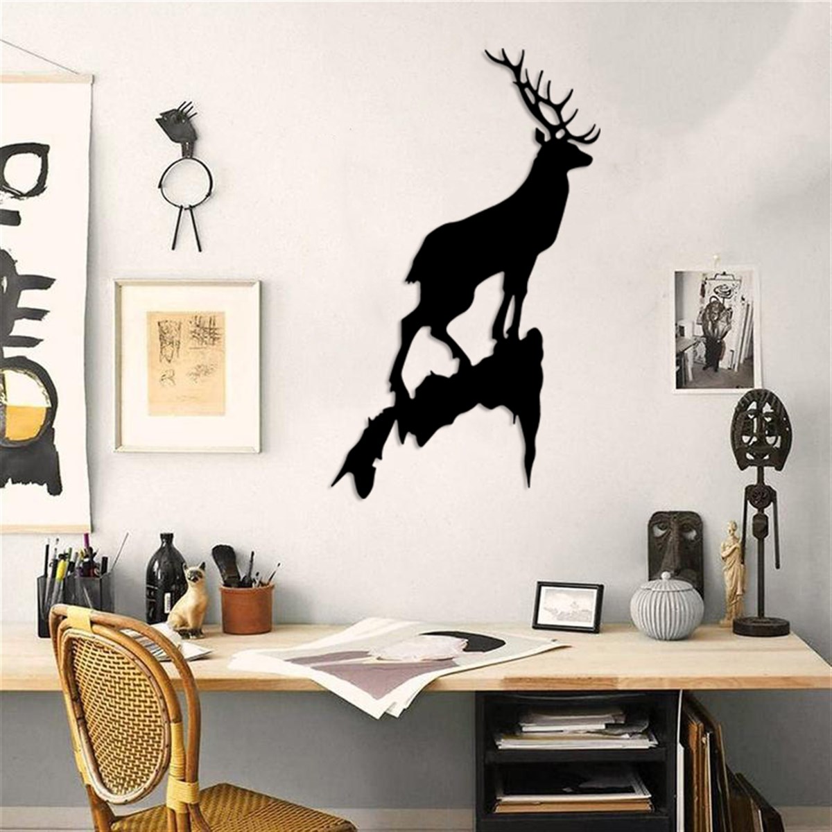 Deer Décoration Murale en Métal