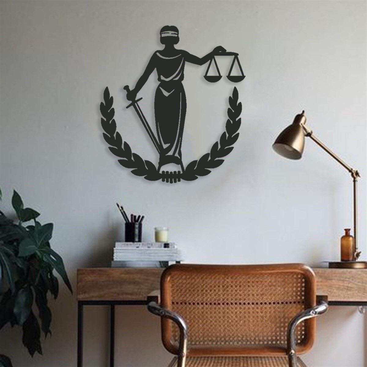 Déesse De La Justice Décoration Murale Metallique