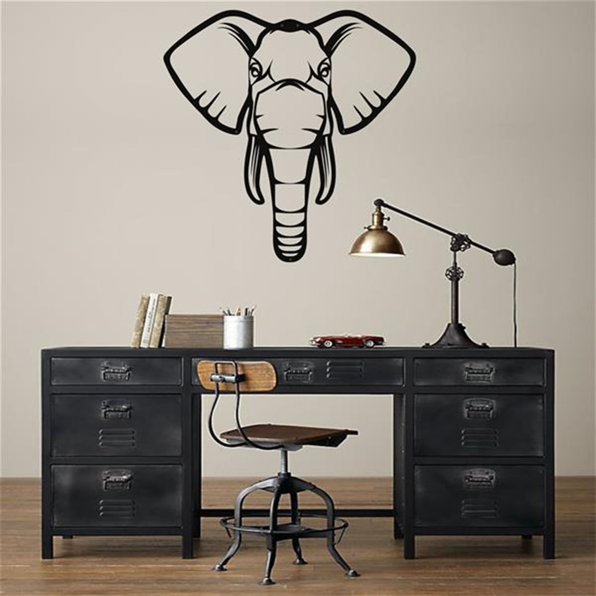 Elephant Décoration Murale en Métal