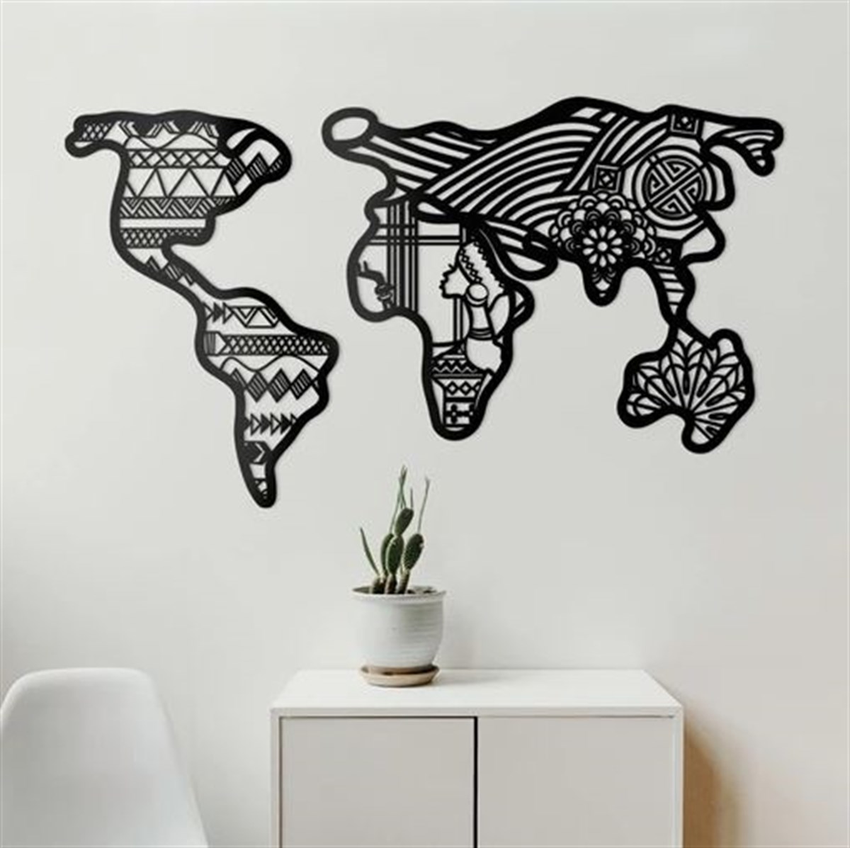 Etnic World Décoration Murale en Métal