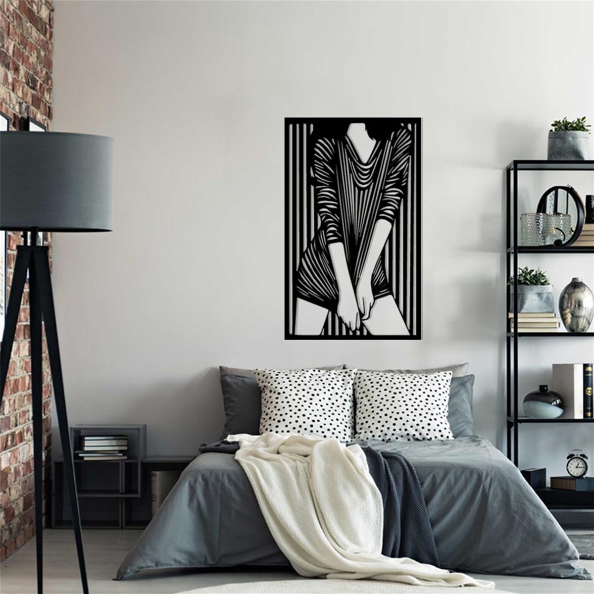 Femme Contemporain Décoration Murale Metallique