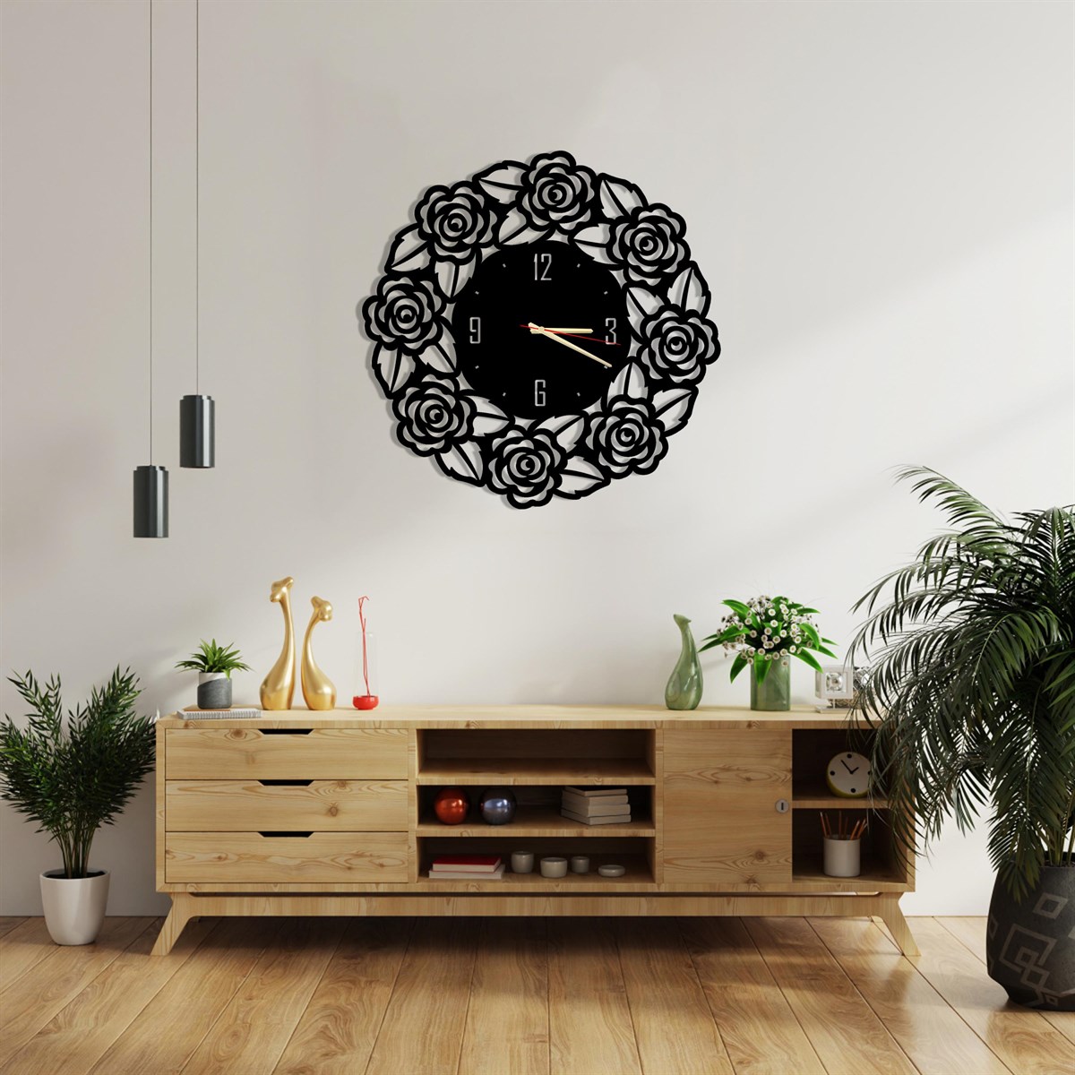 Floraison Horloge Murale