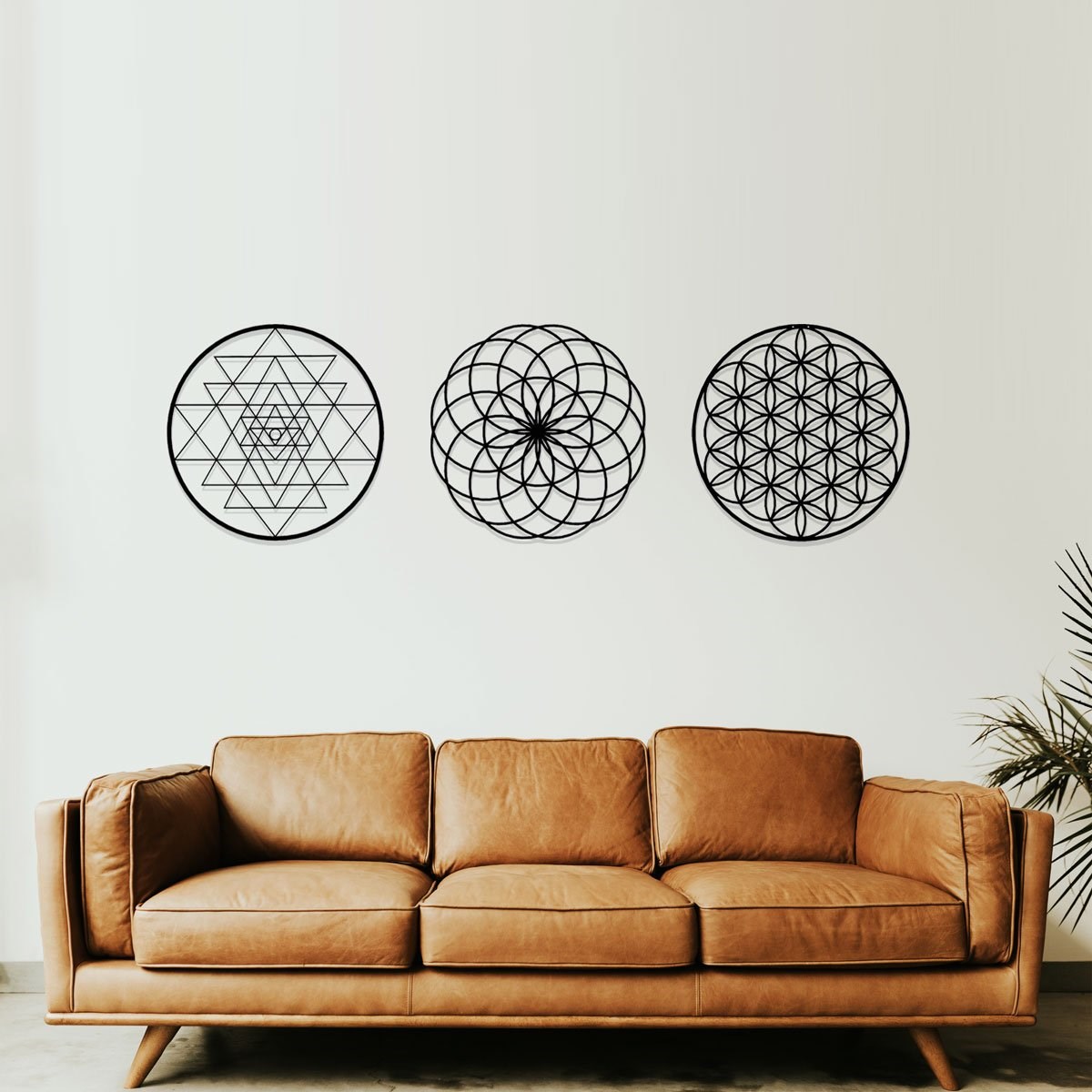 Flower Of Life Décoration Murale en Métal
