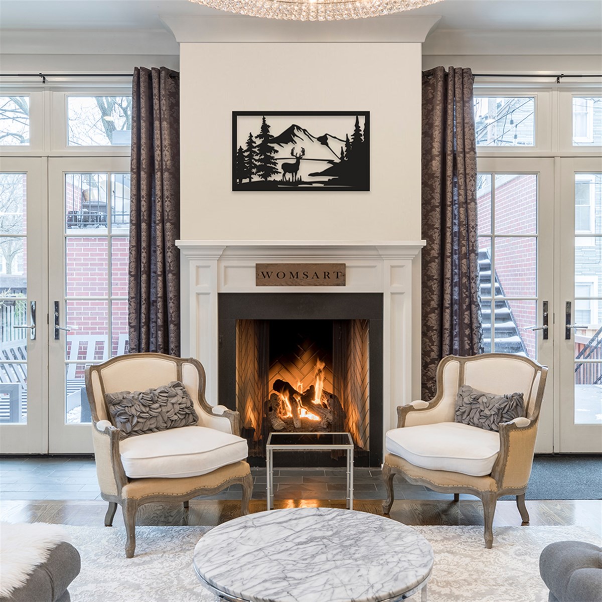 Forest Landspace Décoration Murale en Métal