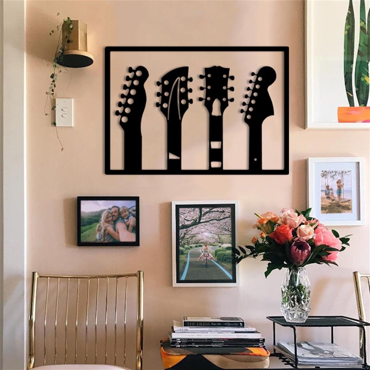 Guitare Décoration Murale en Métal