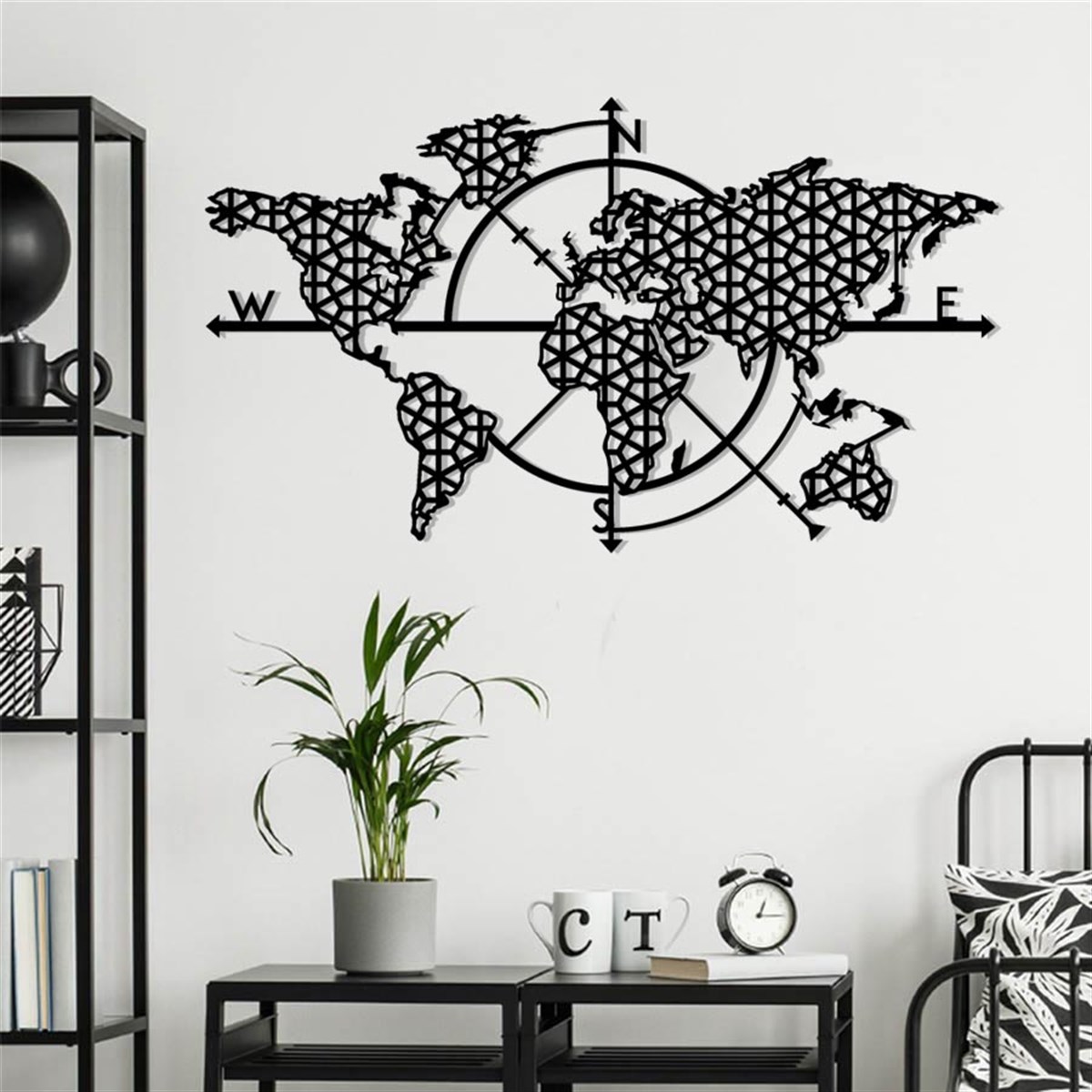 Hexagone Map Of Life Décoration Murale Metallique