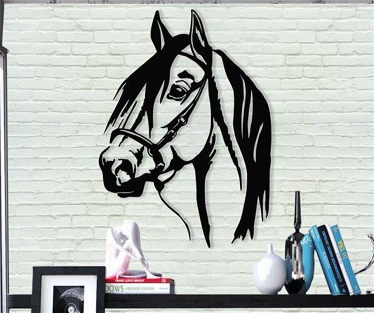 Horse Head Décoration Murale en Métal