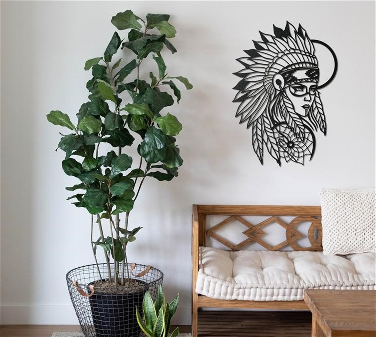 Indigenous Décoration Murale en Métal