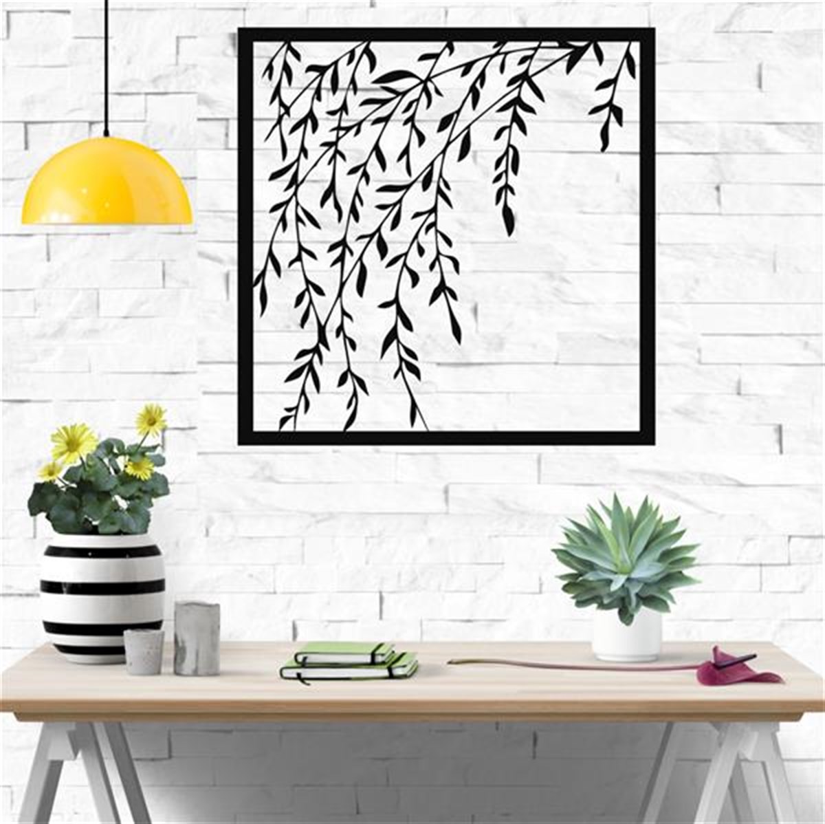 Leafy Branch Décoration Murale en Métal