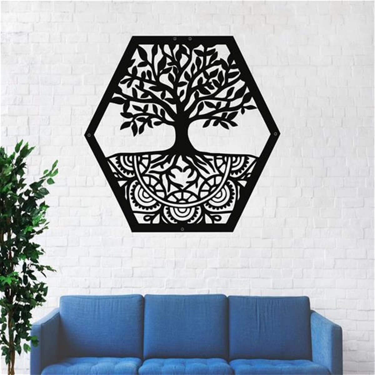 Life Tree 3 Décoration Murale en Métal