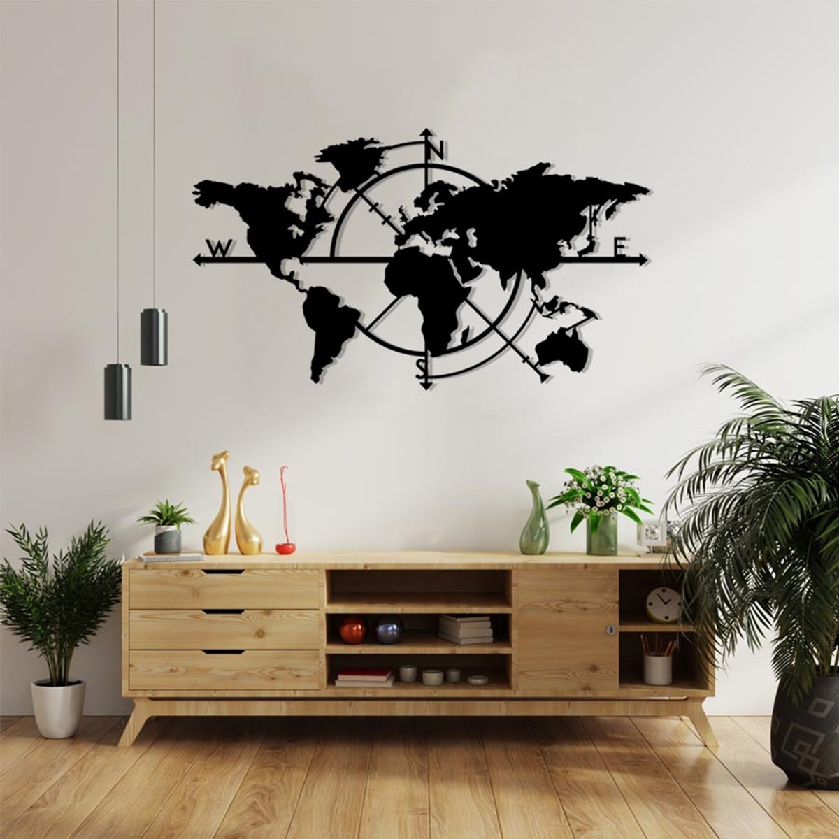 Map Of Life-2 Décoration Murale Metallique