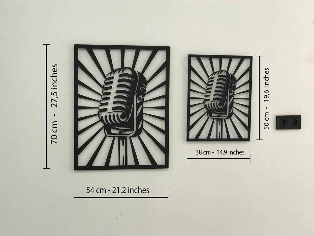 Microphone Décoration Murale en Métal