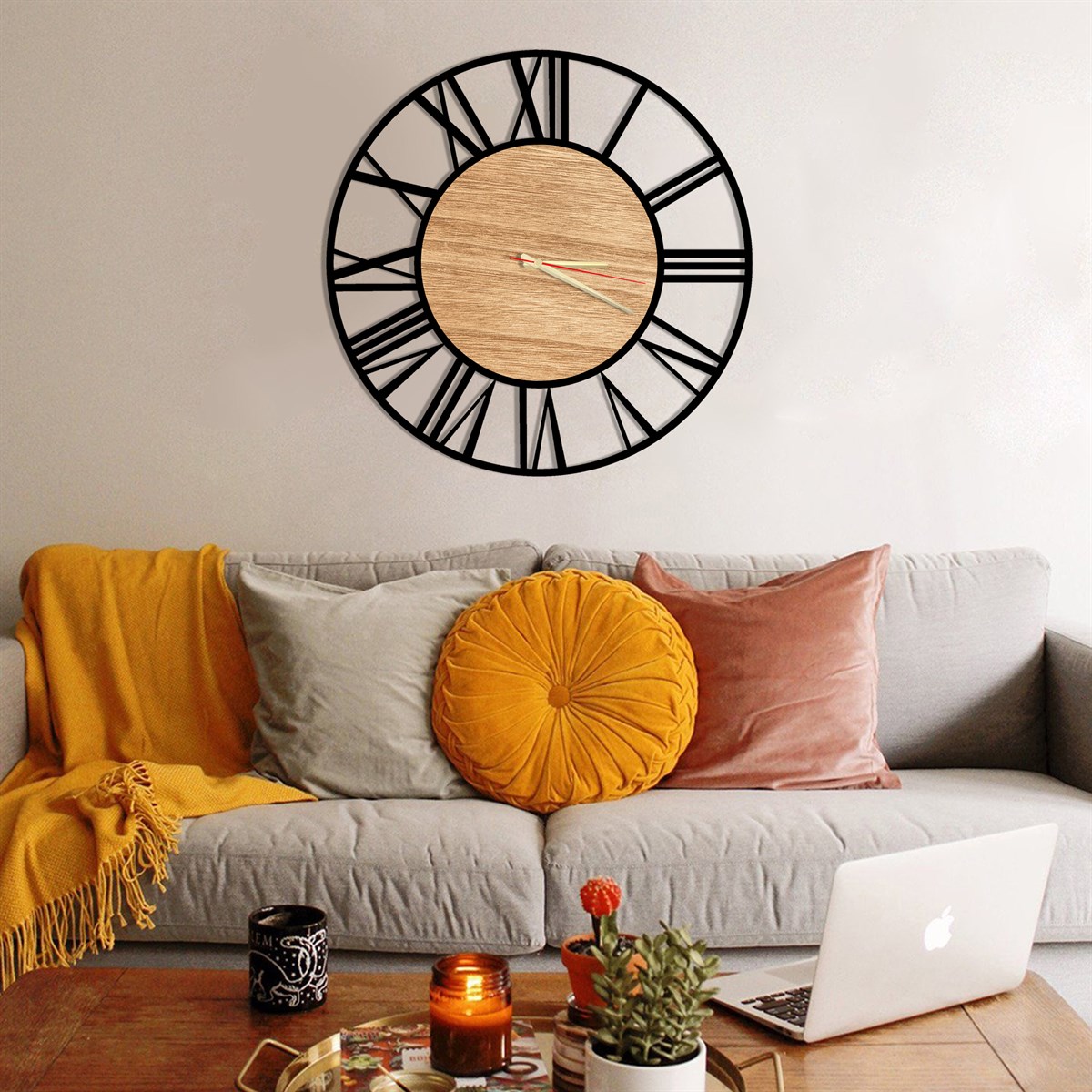 Milan En Bois Horloge Murale