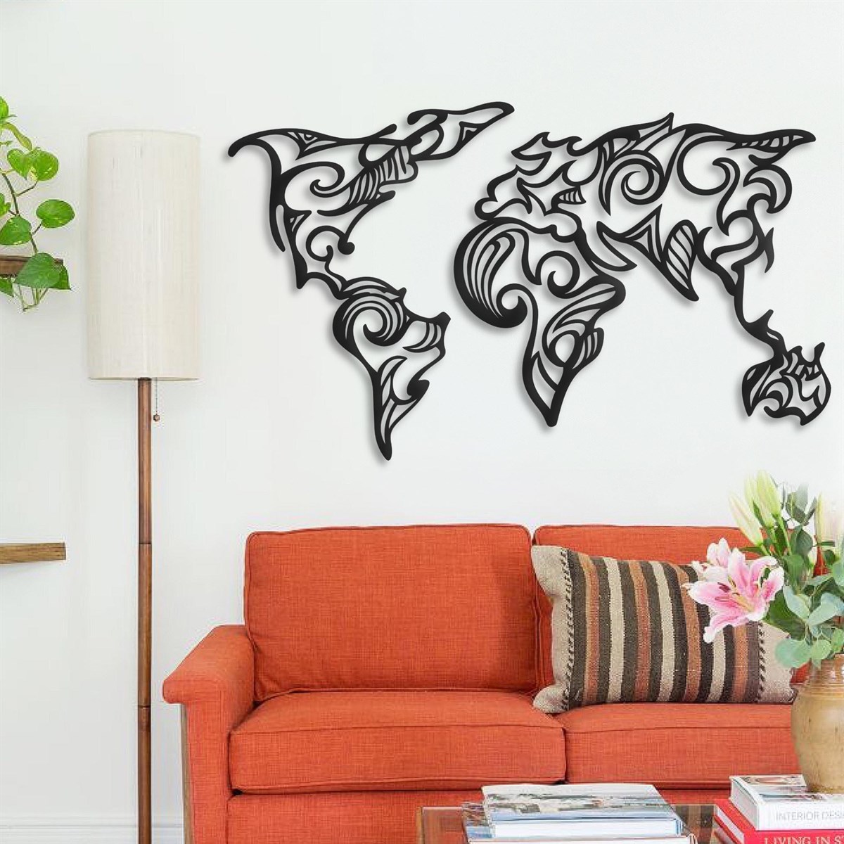 Minimalist World Décoration Murale en Métal