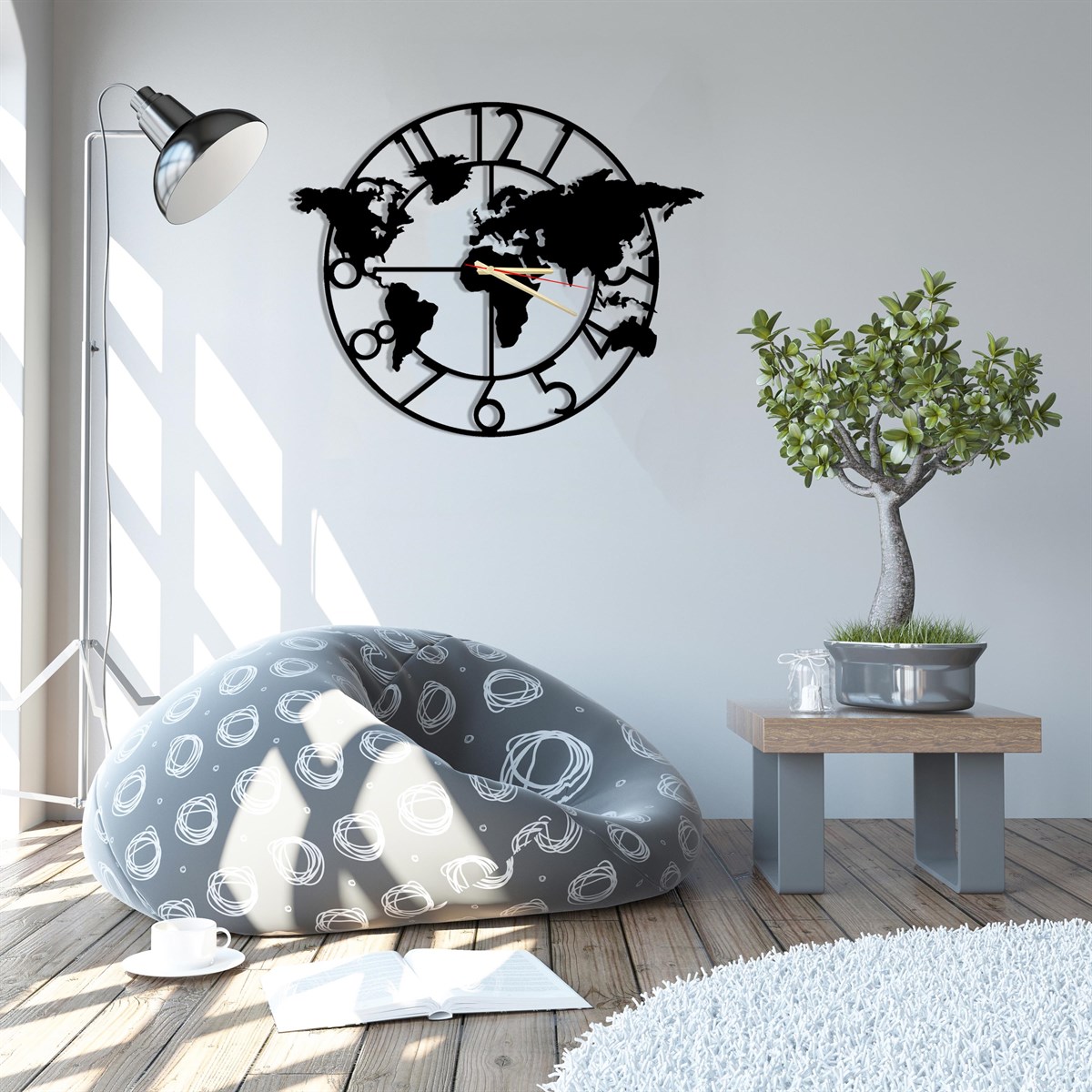 Monde-2 Horloge Murale