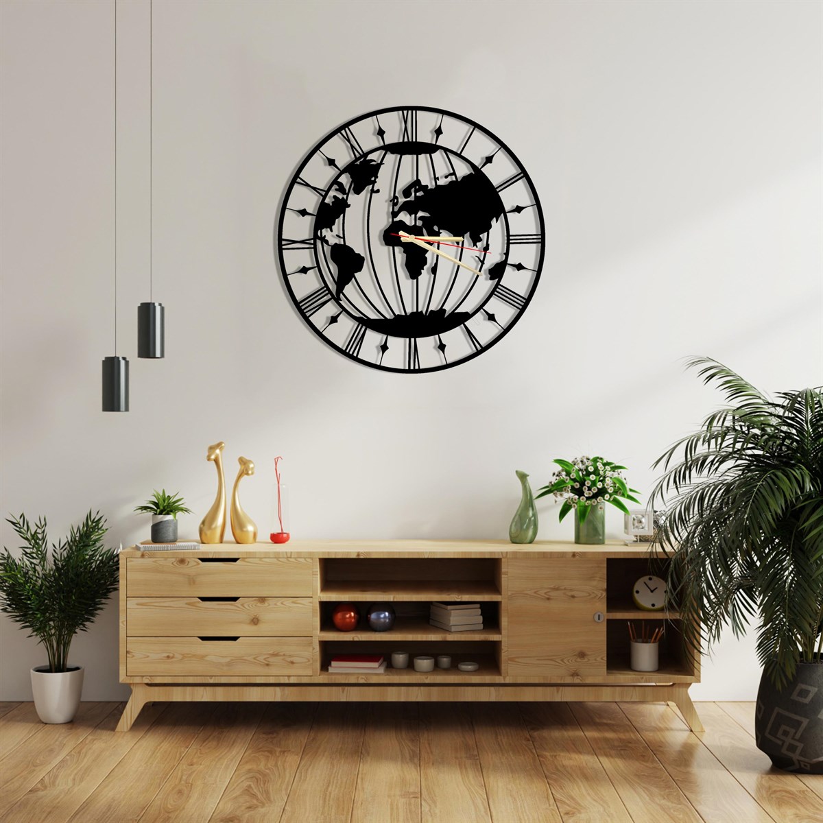 Monde-4 Horloge Murale