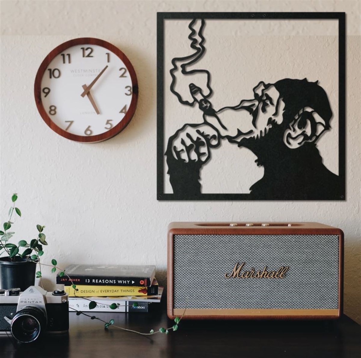 Monkey Décoration Murale en Métal