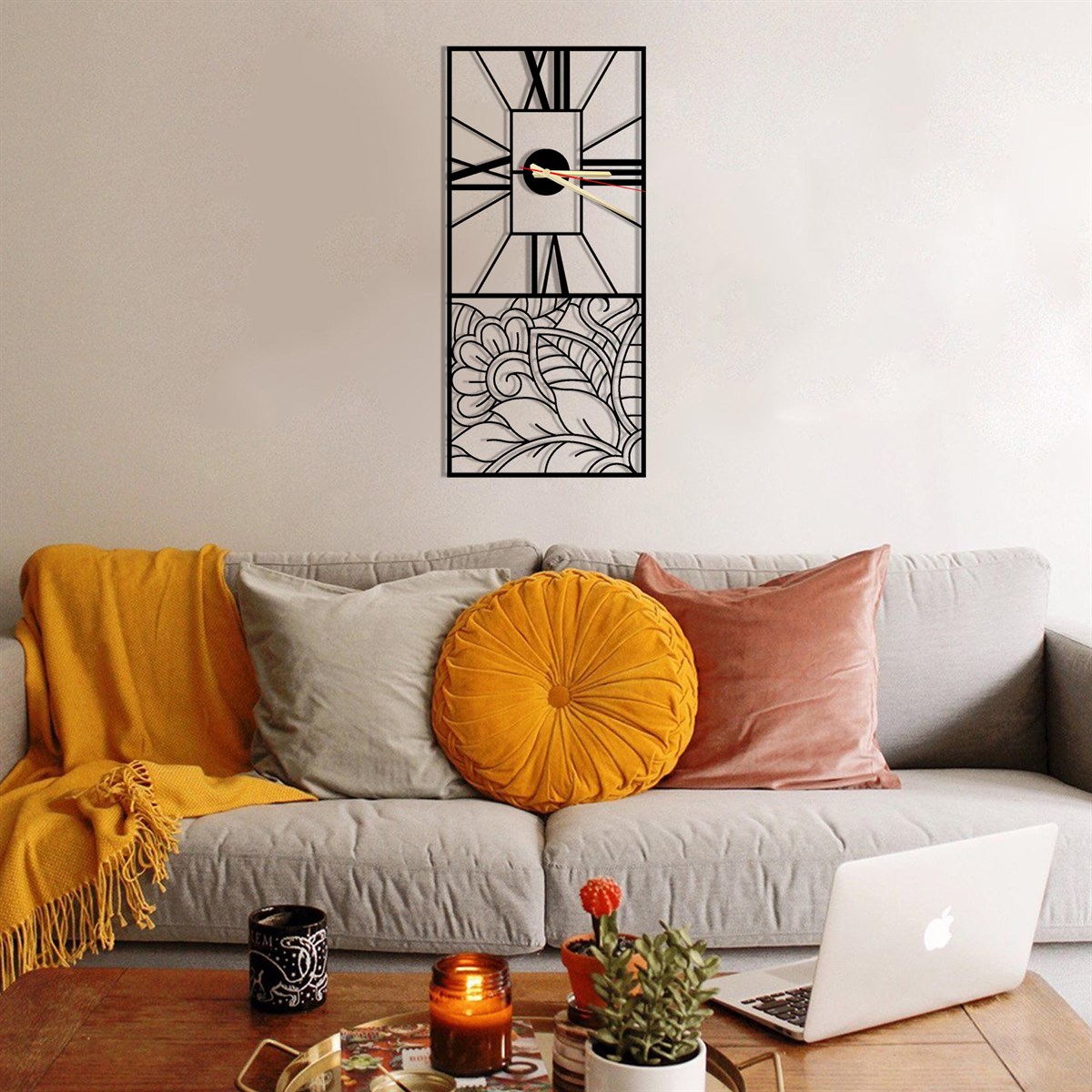 Motif De feuille-2 Horloge Murale