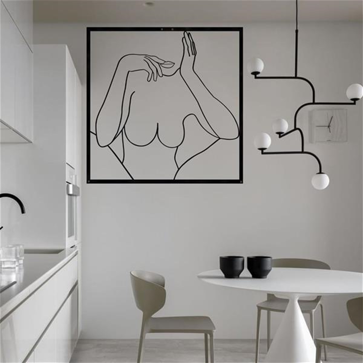 Naked Femme Décoration Murale en Métal