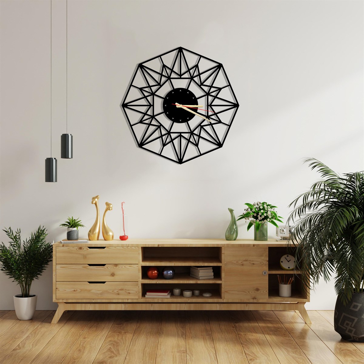 Octogone-2 Horloge Murale